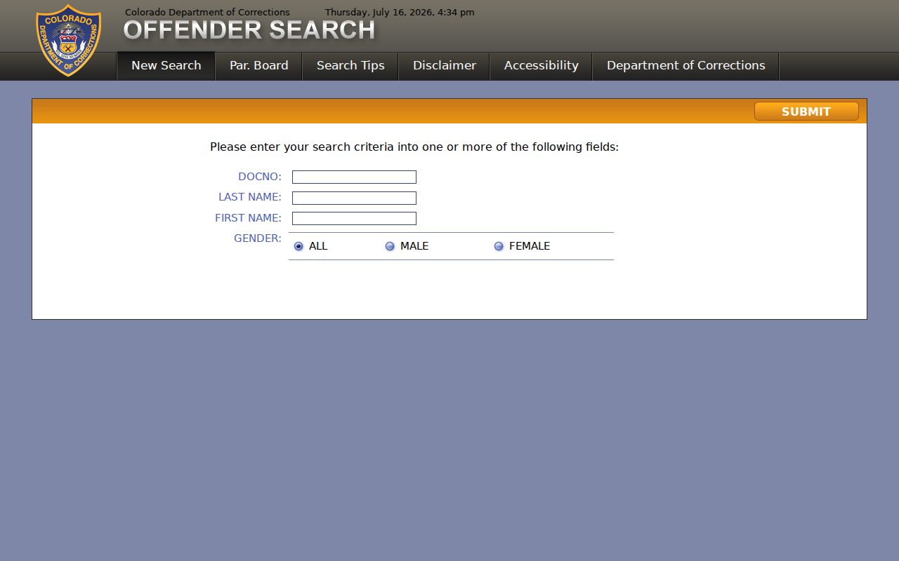Costilla County criminal history CDOC offender search