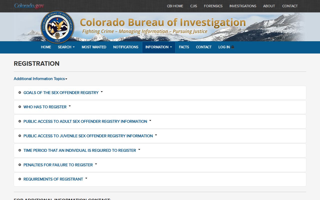 Colorado registry information explaining public sex offender records